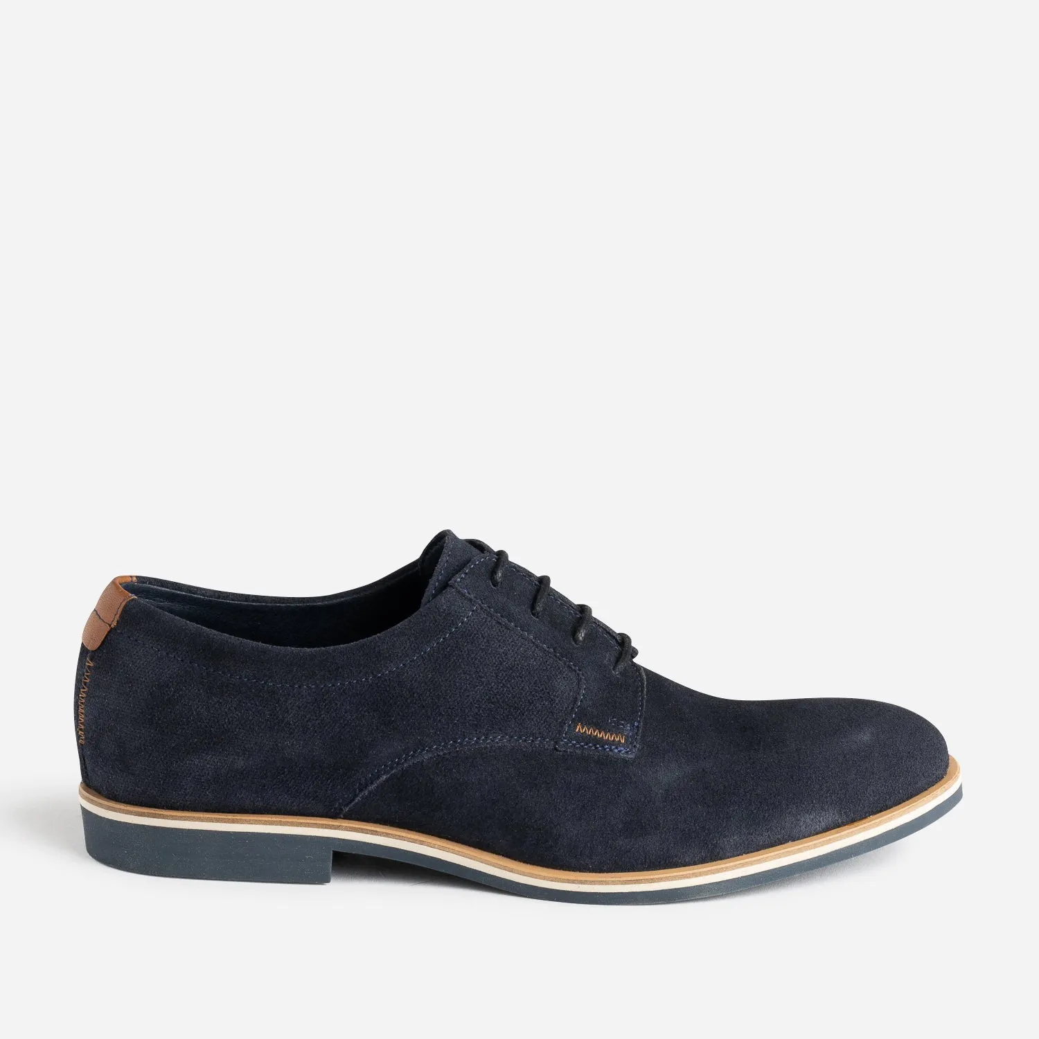 Derby marine éco-conçu en cuir velours - Chaussures de ville Homme | ERAM