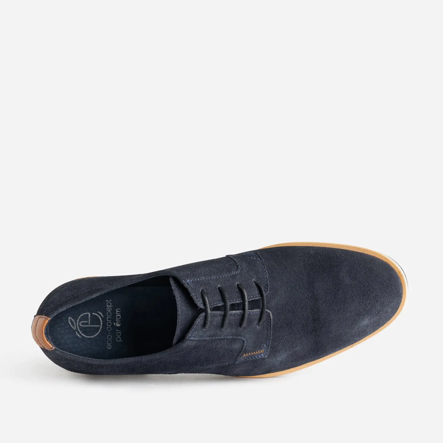 Derby marine éco-conçu en cuir velours - Chaussures de ville Homme | ERAM