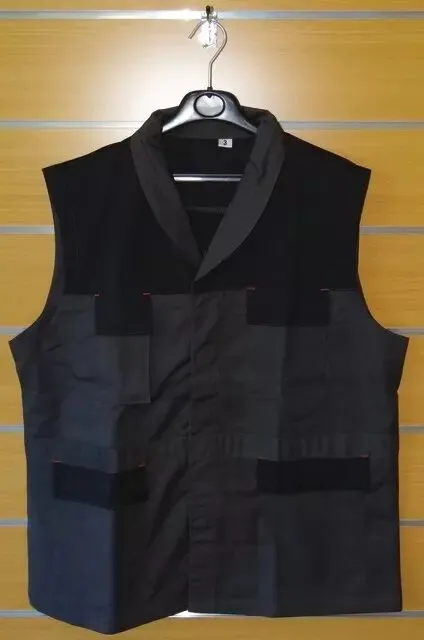 Gilet s/manche ete gris noir texto taille 0
