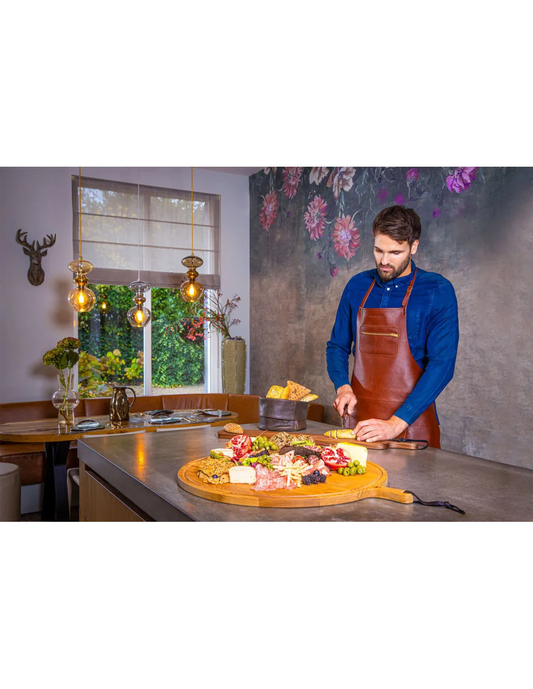 Tablier cuisine en cuir DutchDeluxes avec poche à zip